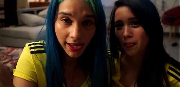 girls dance touch their boobs in a sexy and hot way